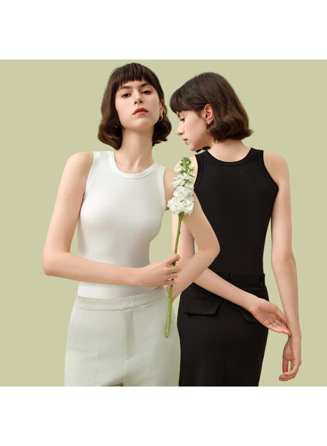 Montagut Mengtiao Modal Cotton Tank Top For Women, White Inner Wear, Sleeveless Top, Slim Fit, Thin, Wide-strap Undershirt, Summer - Image 1