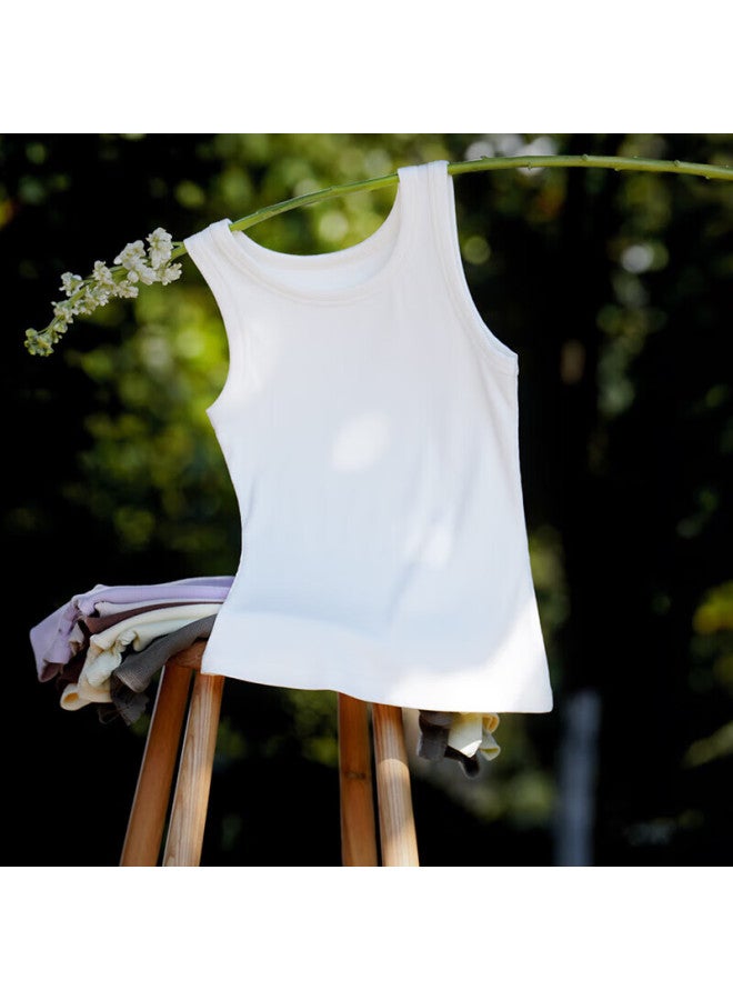 Montagut Mengtiao Modal Cotton Tank Top For Women, White Inner Wear, Sleeveless Top, Slim Fit, Thin, Wide-strap Undershirt, Summer - Image 3