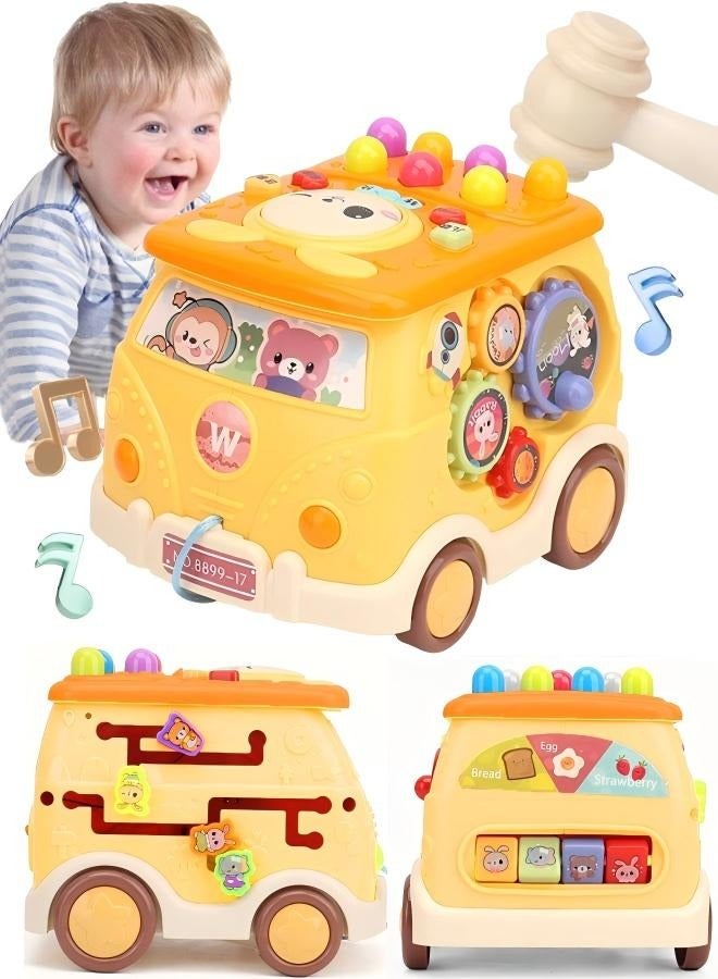 Pounding Toys For Toddlers Educational Toy Pull Along Bus Gopher Toy   Playing Hammering Game  Children's Puzzle Baby Toy  Grasping Handle  Hammering Game For Kids Early Educational Toy Toys For 3-6 - Image 1
