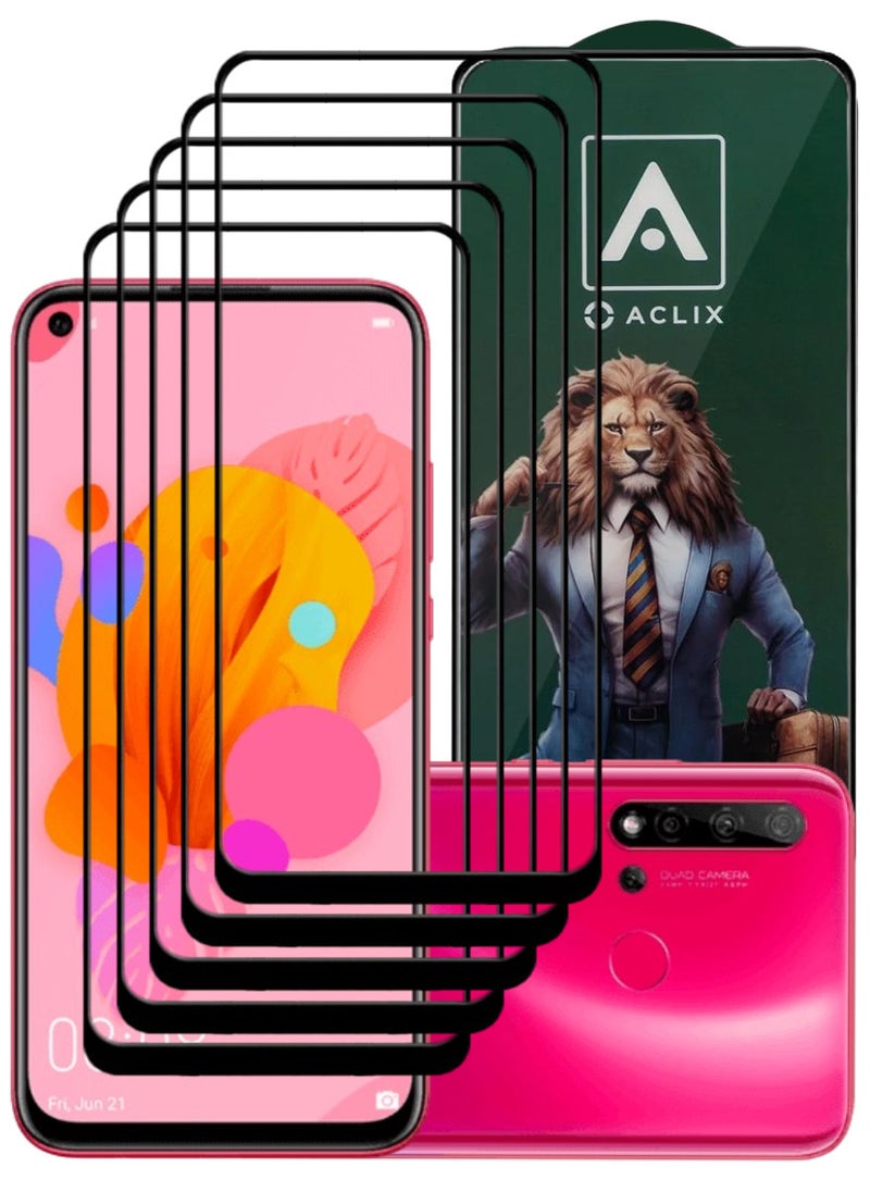 ACLIX 5 Pieces Antistatic ESD Dustproof Premium Quality High Definition Tempered Glass Screen Protector Designed For Huawei nova 5i - Image 1