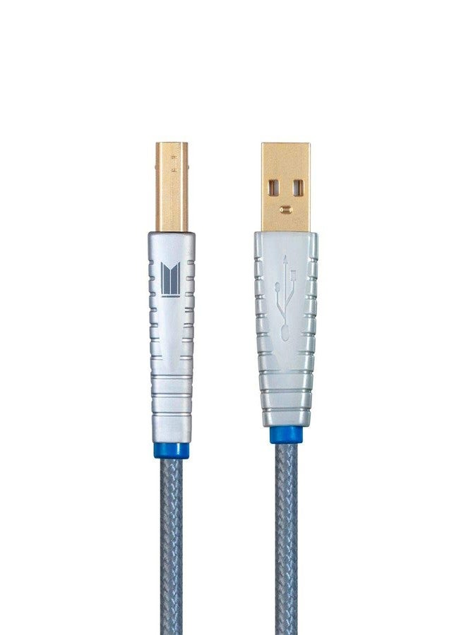 Monoprice Monolith USB Digital Audio Cable - USB Type-A to USB Type-B, Gold-Plated Connectors, 22AWG, 2 Meter, Gray - Image 1