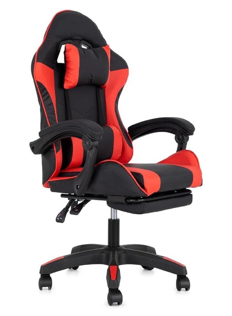 Multi Home Furniture Black & Red Gaming Chair | Ergonomic Chair High-Back Recliner Chair with Adjustable Footrest & Armrest | Racing-Style Office Chair with Lumbar & Headrest Support for Gaming Setup - Image 1