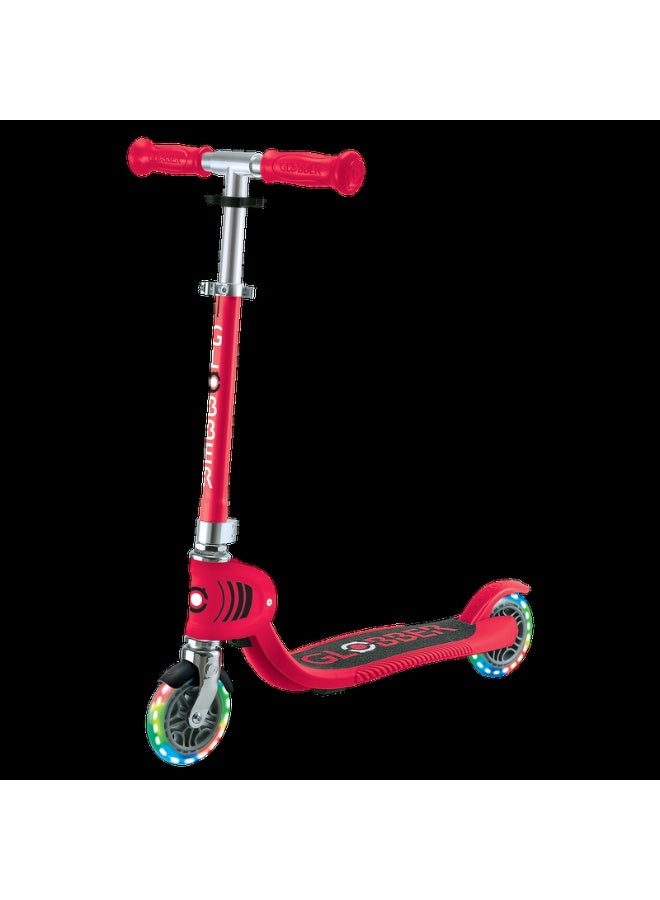 GLOBBER سكوتر جونيور قابل للطي مع أضواء من جلوبير فلو - أحمر - Image 1