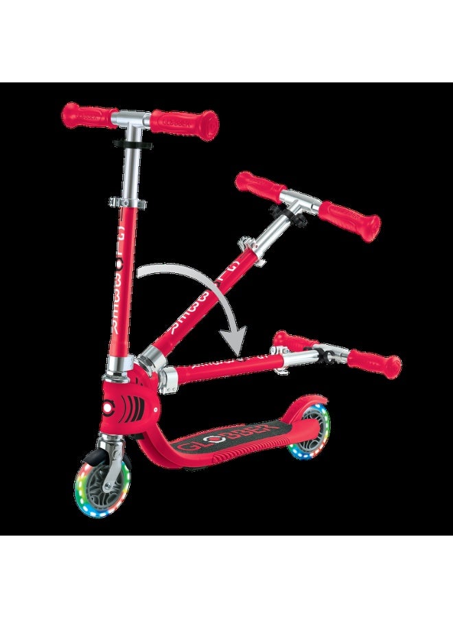 GLOBBER سكوتر جونيور قابل للطي مع أضواء من جلوبير فلو - أحمر - Image 3