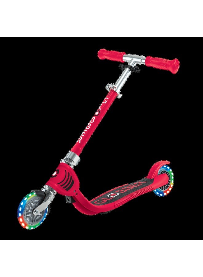 GLOBBER سكوتر جونيور قابل للطي مع أضواء من جلوبير فلو - أحمر - Image 2