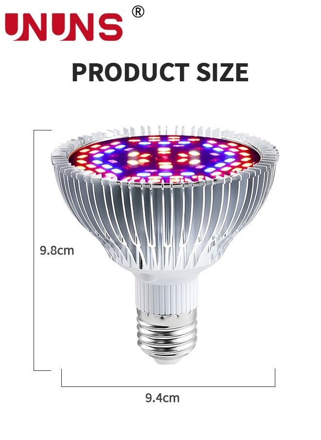 لمبة إضاءة LED للنمو، لمبة إضاءة نباتية 50 وات مع 78 مصباح LED للنباتات الداخلية، مقبس E27، مصباح نمو للحديقة المائية الداخلية والدفيئة العصارية