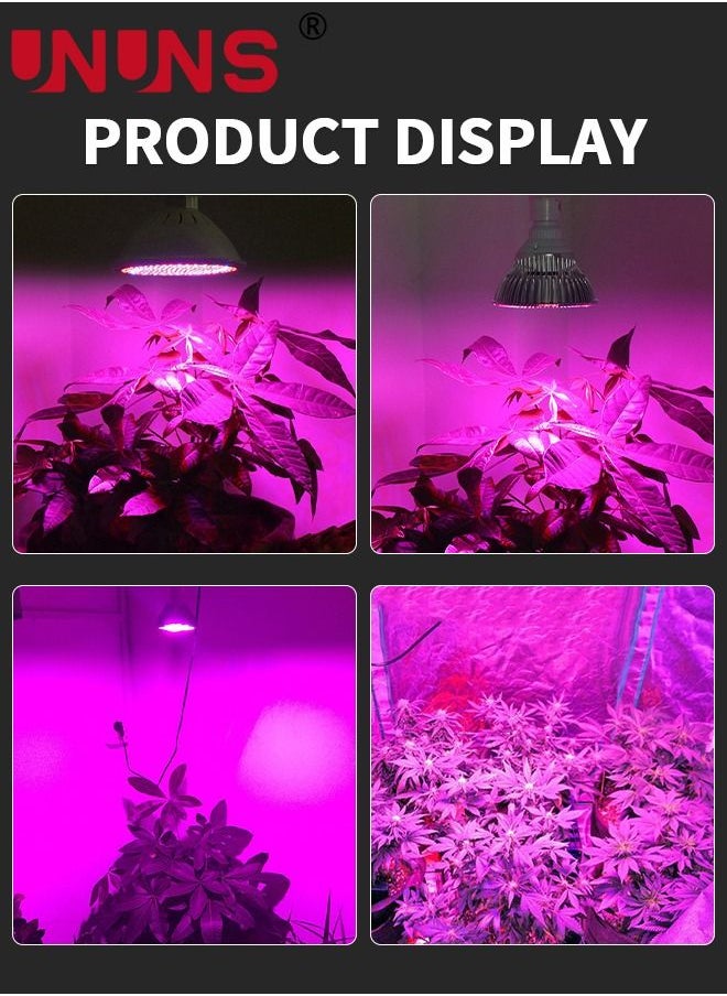 لمبة إضاءة LED للنمو، لمبة إضاءة نباتية 50 وات مع 78 مصباح LED للنباتات الداخلية، مقبس E27، مصباح نمو للحديقة المائية الداخلية والدفيئة العصارية