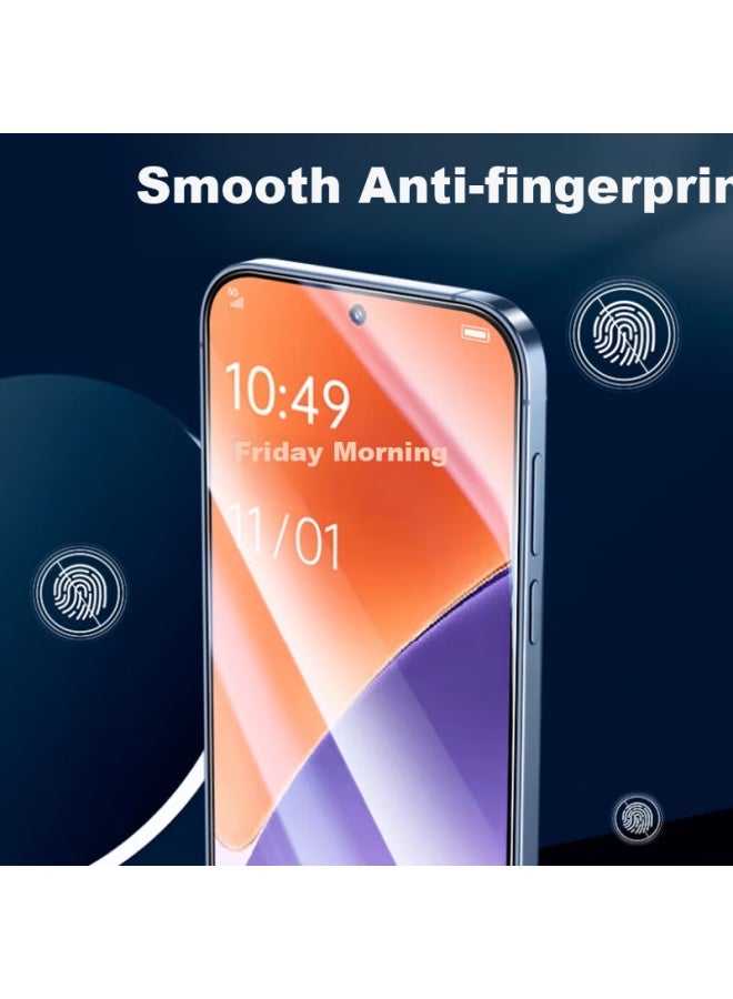 Maikuqi Tempered Glass Screen Protector For Xiaomi 15, No Black Border, Hd Anti-fingerprint Glass Film, 2-pack - Image 2