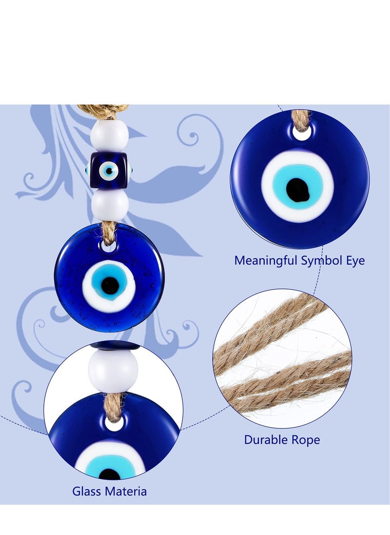SYOSI Blue Evil Eye Beads Ornaments Glass Evil Eye Hanging Ornaments Turkish Blue Evil Eye Beads Charms with Rope Decorative Evil Eye Pendants for Home Farmhouse Wall Crafts Decorations(6Pieces)  - Image 3