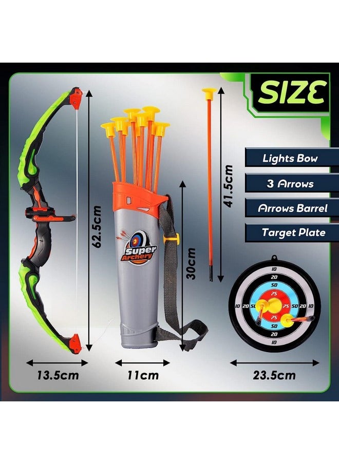 Tec Tavakkal Tavakkal Kids Bow & Arrow Toy, Boys And Girls Basic Archery Set Outdoor Hunting Game With 3 Suction Cup Arrows, Target & Quiver (Archery Toys With Light)  - Image 3