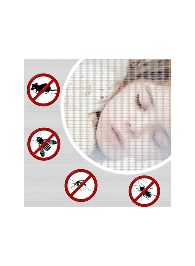 The Bros شبكة نافذة مغناطيسية، شبكة ذباب نافذة، شبكة بعوض ذاتية اللصق للنافذة، شبكة نافذة قابلة للتعديل للحشرات، شبكة نافذة، بيضاء، 120 x 120 سم - Image 5