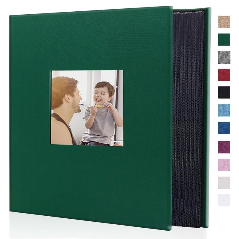 Artmag Fabric Photo Album 4x6 1000 Large Capacity for Family Wedding Anniversary Linen Album Holds 1000 Horizontal and Vertical Photos 1000 Pockets Dark Green