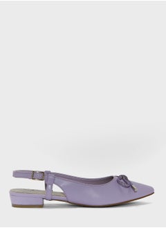 Bow-Tie Accent Sling Back Flat Sandals