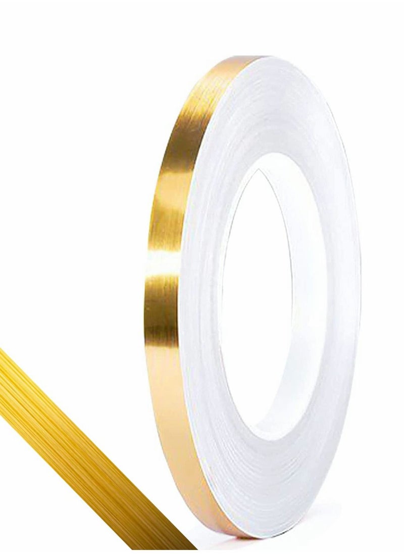 Generic Graphic Art Tape, Gold Tone Metalized Tape 1cm*50m  DIY Graphic Tape for Detailing Accent Wall, Graphic Arts, Detailing Wall, Wardrobe, Bathroom, Floor, Tile, Car  - Image 1