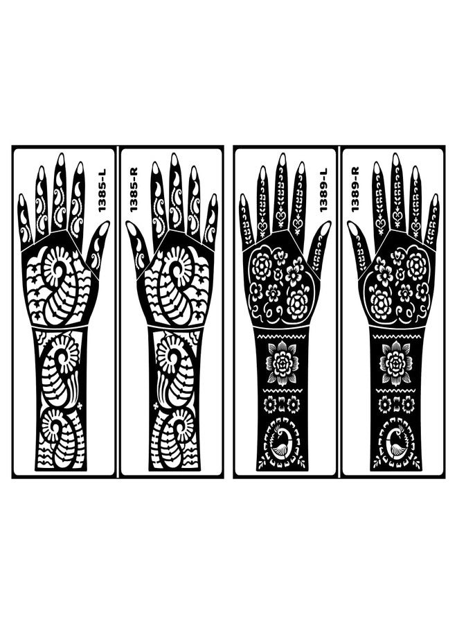 ORDERSHOCK Bridal & Groom Beautiful Mehndi Stencil Combo Mandala & Floral Patterns For Festive Hand & Fingers Art - Image 2