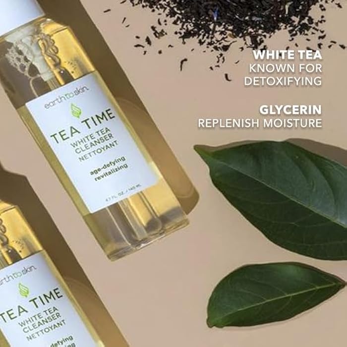 Earth To Skin Tea Time White Tea Face Cleanser – Antioxidant-Rich Daily Face Wash with Glycerin – 4.7 fl oz - Image 3