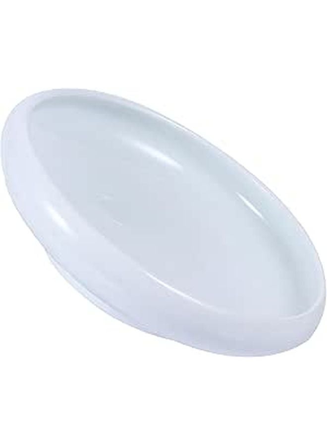 Raised Edge Ceramic Cat Food and Water Bowl Spill Proof White Pet Feeder - Image 1