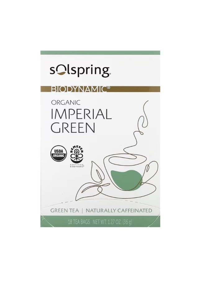 Dr. Mercola Solspring Biodynamic Organic Imperial Green Tea 18 Tea Bags 1.27 oz 36 g  - Image 1