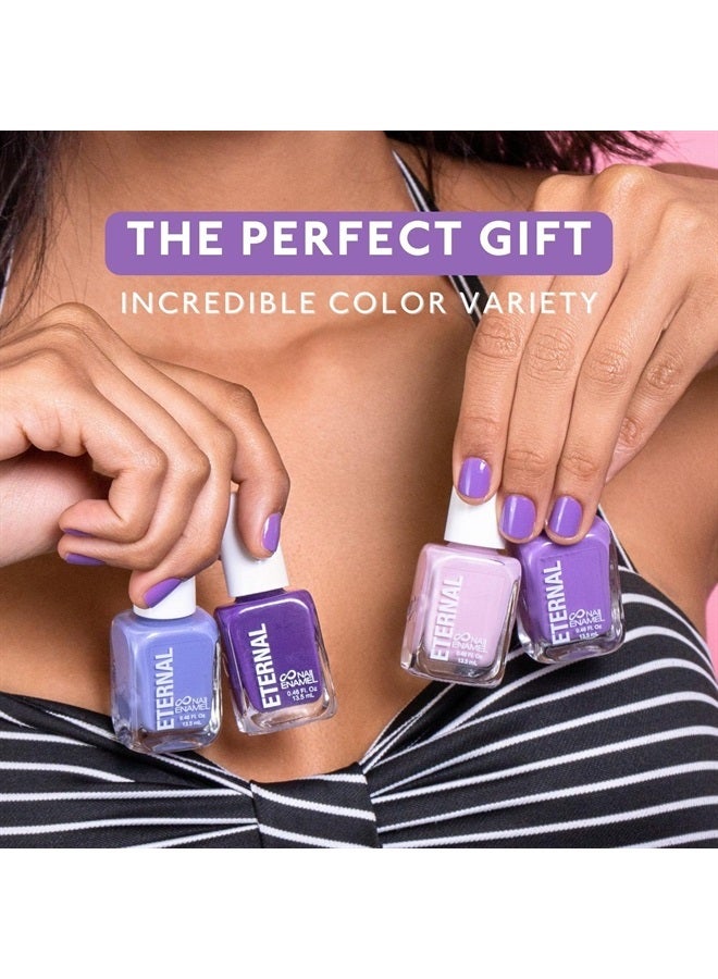 ETERNAL Purple Nail Polish Set for Women (HOLA BONITA) - Light Pink Nail Polish Set for Girls - Lasting & Quick Dry Fingernail Polish Kit for Home DIY Mani Pedi - Made in USA, 13.5mL (Set of 4) - Image 4