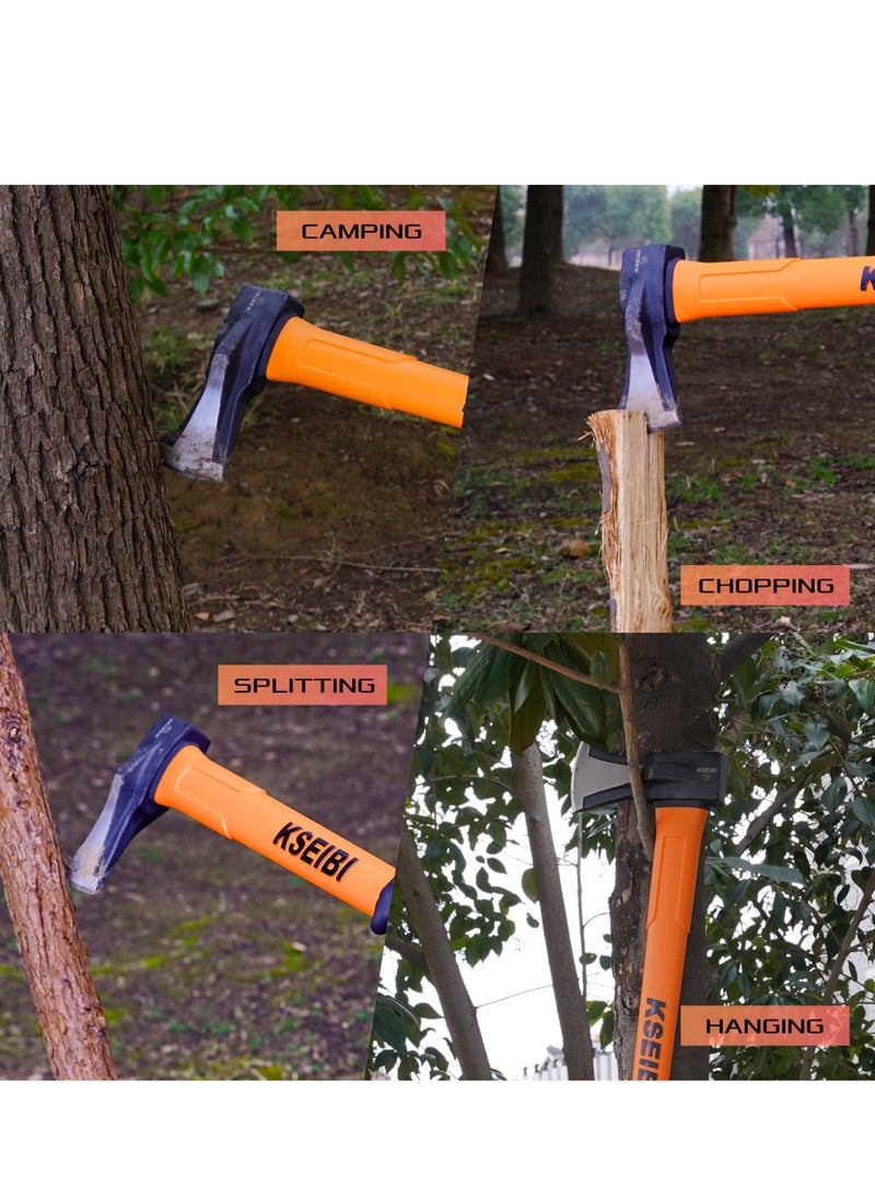 KSEIBI Splitting Axe with Fiberglass Handle – ProGrip 36" 2000g Heavy-Duty Wood Splitter  - Image 5
