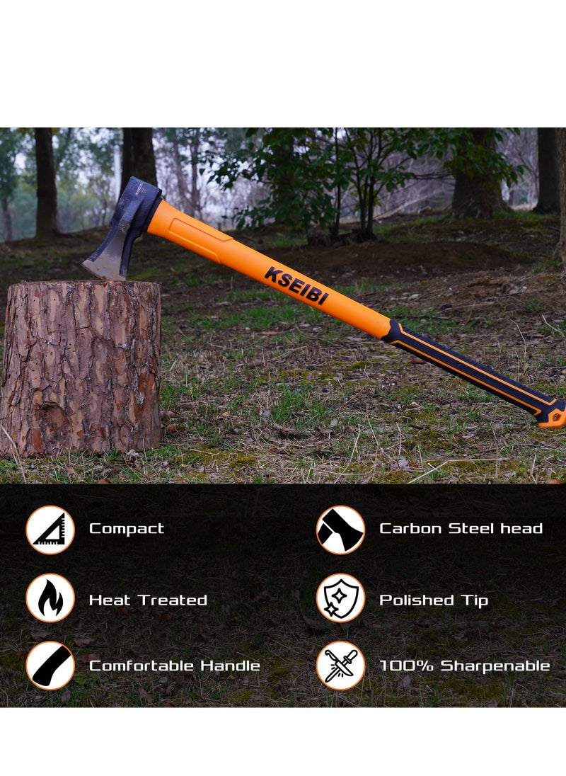 KSEIBI Splitting Axe with Fiberglass Handle – ProGrip 36" 2000g Heavy-Duty Wood Splitter  - Image 4