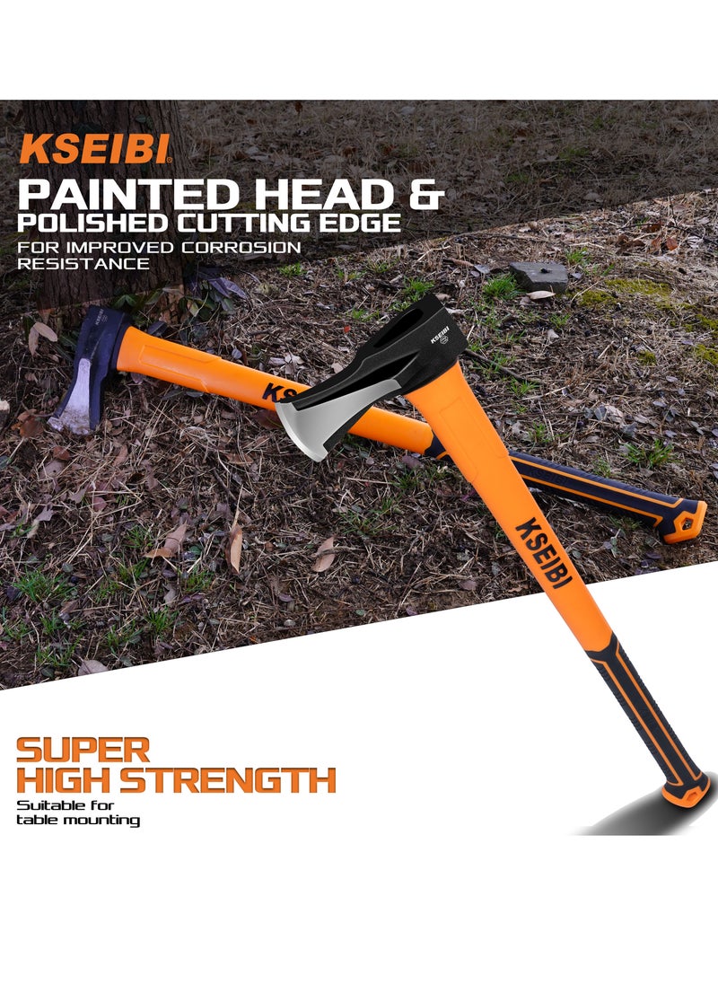 KSEIBI Splitting Axe with Fiberglass Handle – ProGrip 36" 2000g Heavy-Duty Wood Splitter  - Image 3