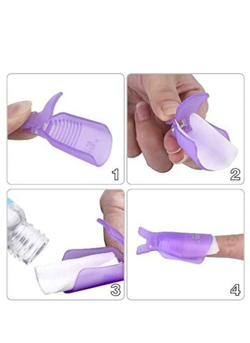 Kanza 10 Pieces  Plastic Acrylic Nail Art Soak Off Cap Clip UV Gel Polish Remover Wrap Tool  - Image 4