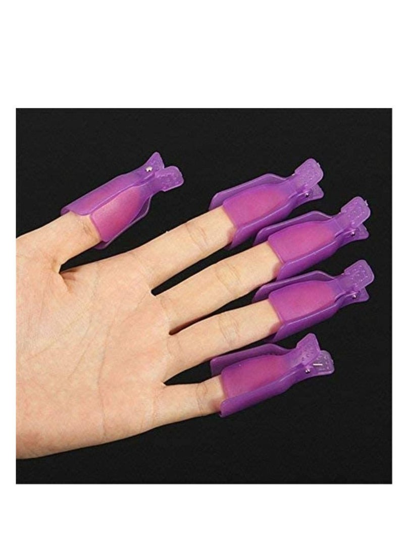 Kanza 10 Pieces  Plastic Acrylic Nail Art Soak Off Cap Clip UV Gel Polish Remover Wrap Tool  - Image 5
