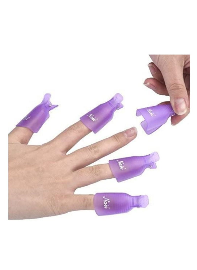 Kanza 10 Pieces  Plastic Acrylic Nail Art Soak Off Cap Clip UV Gel Polish Remover Wrap Tool  - Image 3