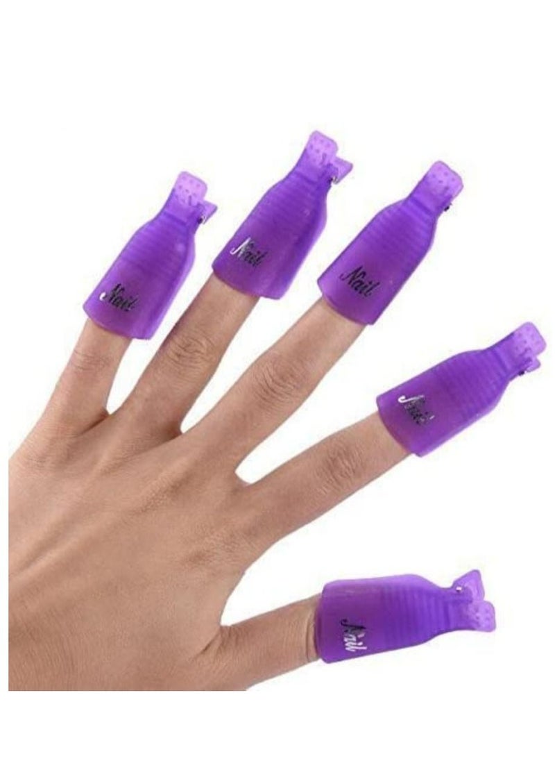 Kanza 10 Pieces  Plastic Acrylic Nail Art Soak Off Cap Clip UV Gel Polish Remover Wrap Tool  - Image 2