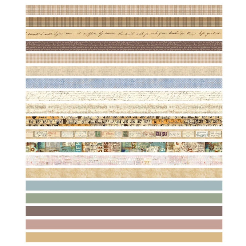 YUBX Vintage Washi Tape Set 20 Rolls Skinny Retro Decorative Antique Patterns Masking Tapes for Arts, DIY Crafts, Journals, Planners, Scrapbook, Wrapping (Vintage) - Image 4