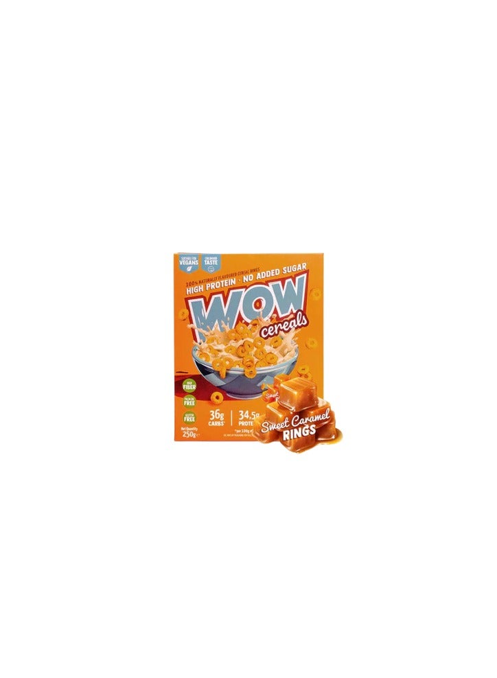 WOW High Protein Cereal Ring Sweet Caramel 250g - Delicious No Sugar Cereal for a Healthy Breakfast in UAE