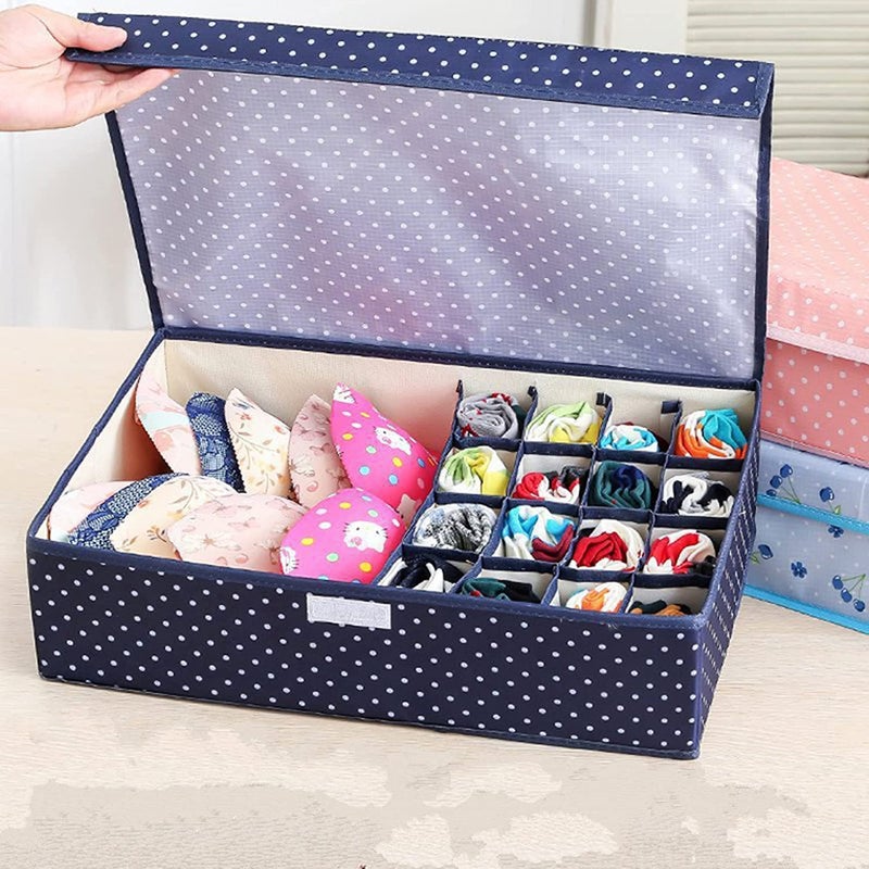 SPRSE SPRSE Multi Compartment Foldable Storage BoxCloset OrganizerDrawer Organizer 16 Grids For Underwear Closet Storage For Bra Panty Innerwear Organizer For Wardrobe Multicolor Pack of 1  - Image 3