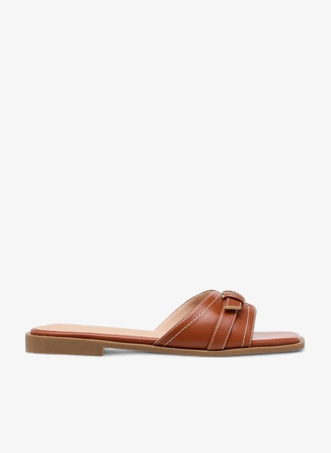 Flora Bella By Shoexpress Flora Bella Buckle Accent Slip-On Flat Sandals