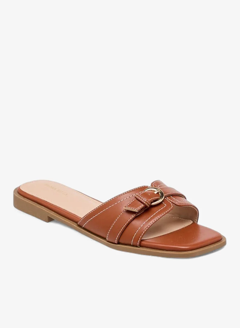 Flora Bella By Shoexpress Flora Bella Buckle Accent Slip-On Flat Sandals