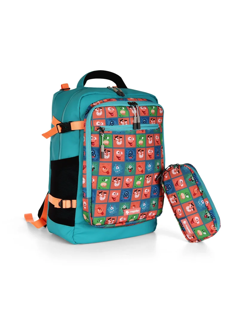 MAGELLAN Magellan School Backpack 16 inch, Fabric with 3 compartment with pencil case