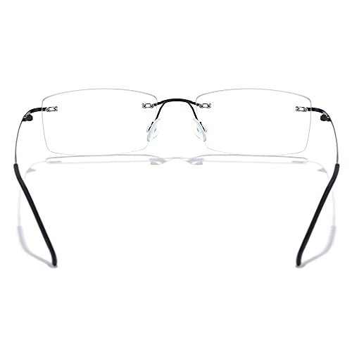 Cyxus Titanium Small Rectangle Blue Light Glasses for Men Blue Light Blocking Eyewear Ultra Light Anti Eye Strain Rimless Eyeglasses Reduce Headache - Image 2