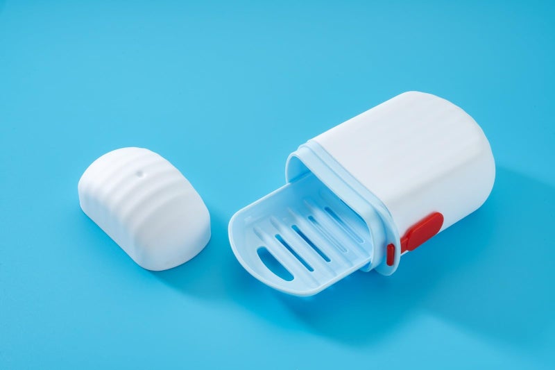 HAPPI Pack of 2 Leakproof Travel Soap Case, Portable Plastic Soap Dish Box Cover with Draining Layer & Lid Travelling Soap Holder Bar for Bathroom Outdoor(Grey & Blue) - Image 3