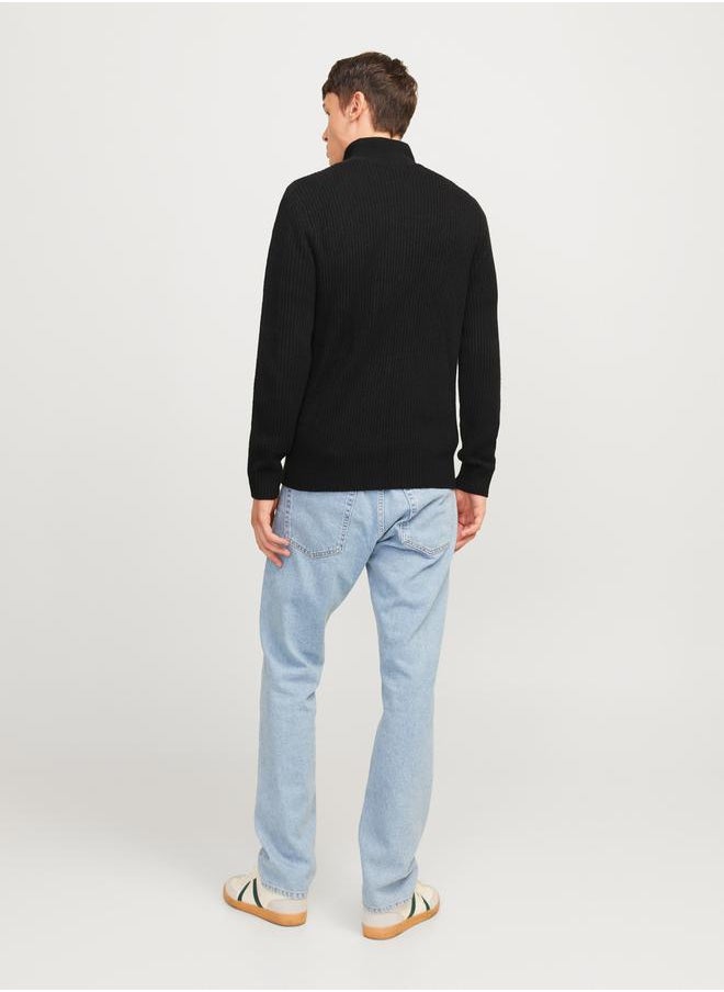 JJ Rebel by Jack & Jones High Neck Full Zip Knitted Cardigan  - Image 4