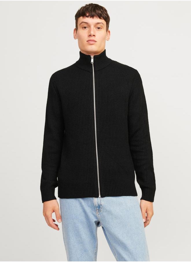 JJ Rebel by Jack & Jones High Neck Full Zip Knitted Cardigan  - Image 2