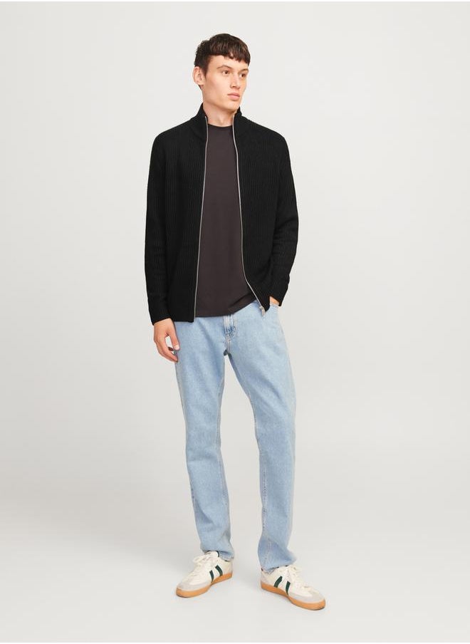 JJ Rebel by Jack & Jones High Neck Full Zip Knitted Cardigan  - Image 3