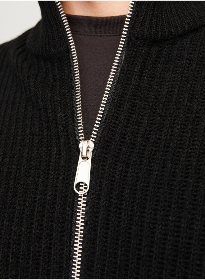 JJ Rebel by Jack & Jones High Neck Full Zip Knitted Cardigan  - Image 5