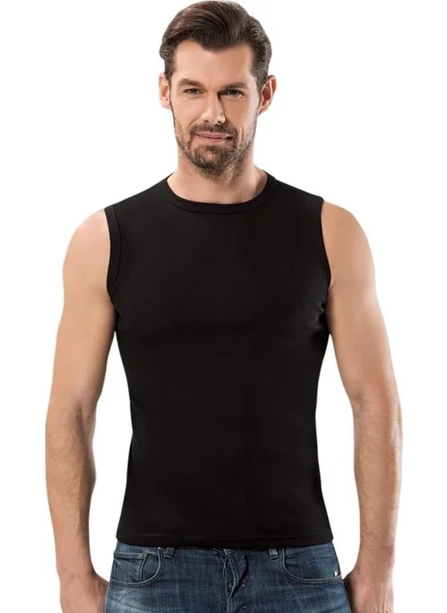 Anıt 1108 Ribana Men's Zero Sleeve Zero Collar Undershirt Colored