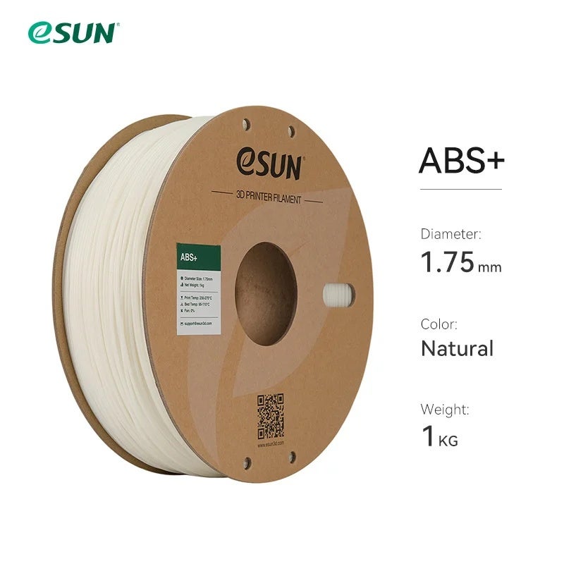 إي صن طابعة ثلاثية الأبعاد eSUN Abs+ 3D Printer Filament 1.75mm 1kg Spool, Natural - Image 1