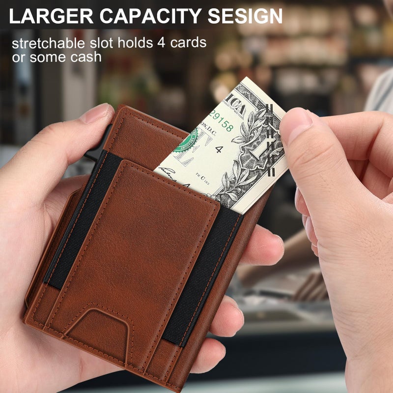 SEMORID Wallet for Men Wallet with Slim Pop Up Card Holder 9-13 Cards, Bifold Minimalist Smart Wallet RFID Blocking Credit Card Holder with ID Window & Stretchable Cash Slot Compact Metal Aluminum Card Case - Image 4