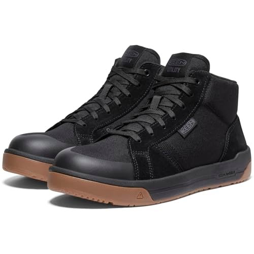 KEEN Utility Men's Kenton Mid Top Composite Toe Breathable Work Sneakers, Black/Gum, 10 D - Image 4