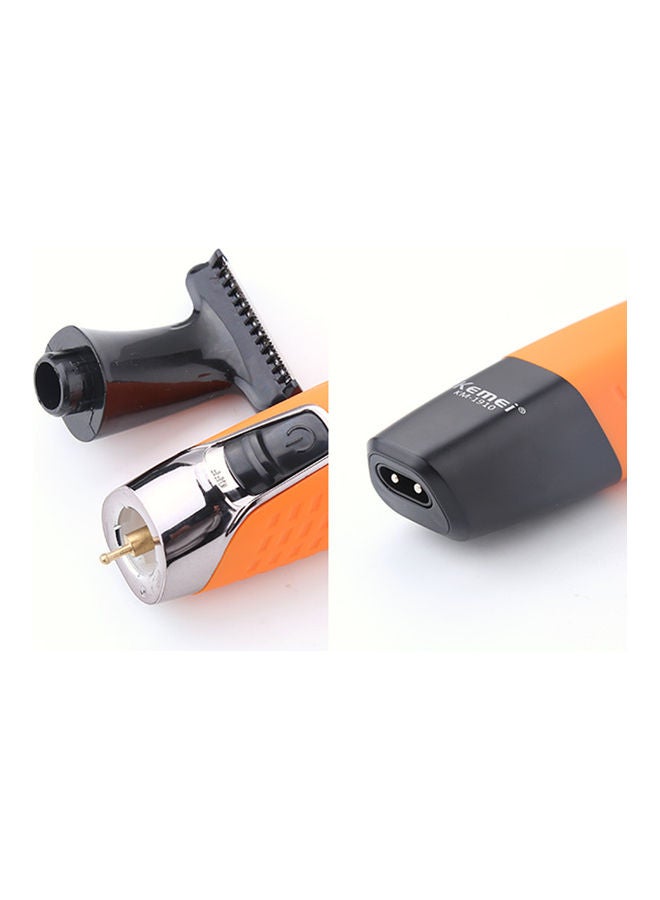 Kemei Waterproof Rechargeable Electric Shaver Trimmer Orange/Black - Image 4
