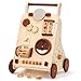 Woodtoe Wooden Baby Walker Adjustable Speed Push Walker Montessori Toys for 1 Year Old Wood Walker for Boys and Girls Baby Activity Center Toddler Push Toys Baby Shower Birthday Toy Gift for 1 - Image 3