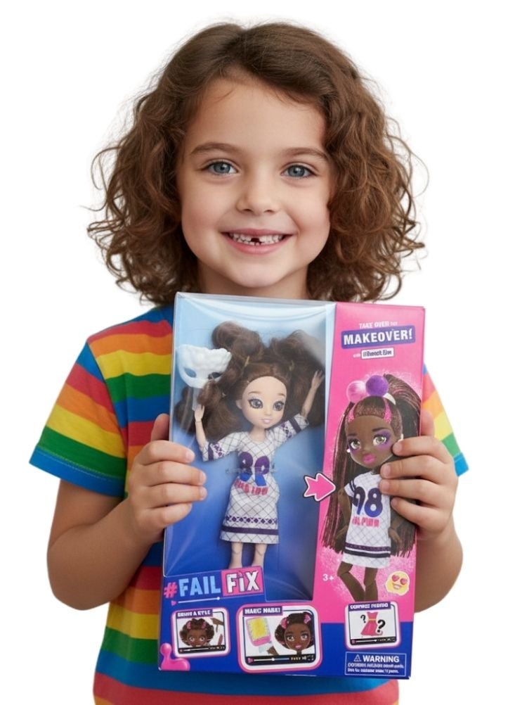 Premium Blue & Pink Fashion Doll Makeover Toy with Color-Change Outfit and Styling Accessories - Image 3