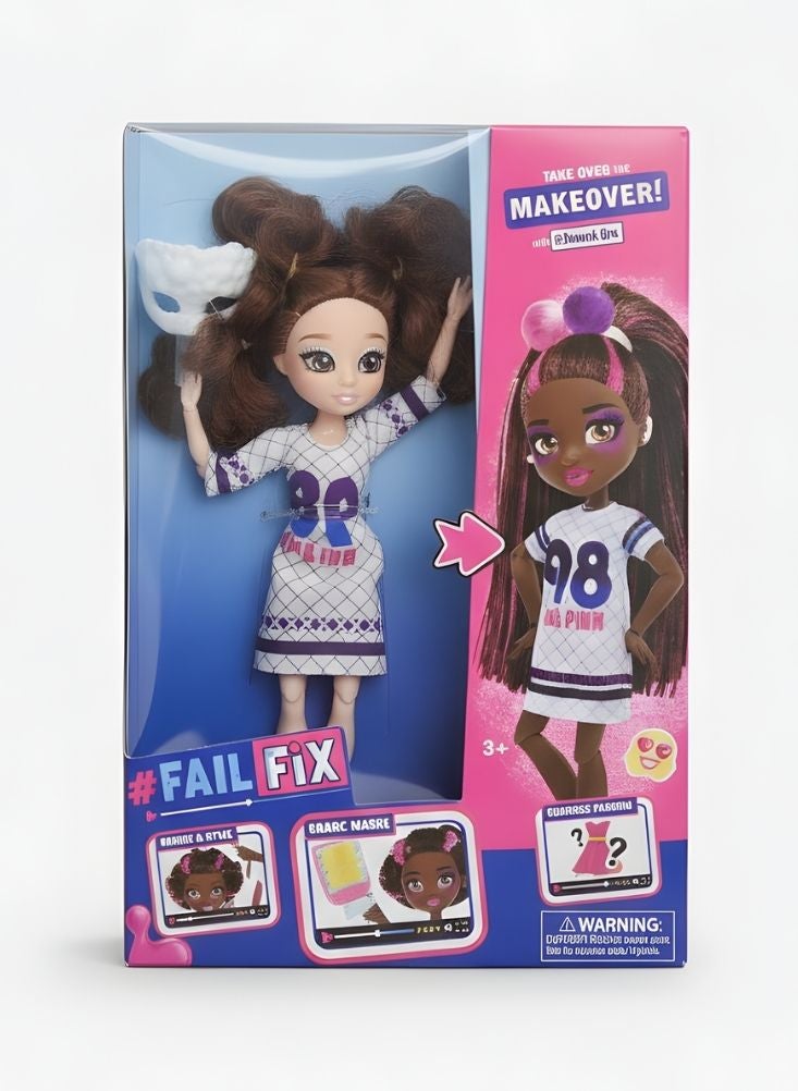 Premium Blue & Pink Fashion Doll Makeover Toy with Color-Change Outfit and Styling Accessories - Image 2